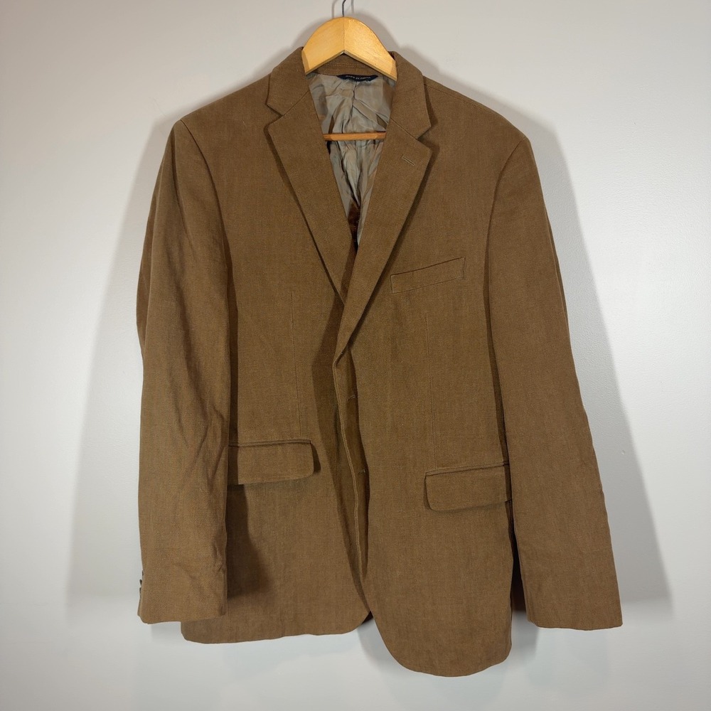 Banana Republic Mens Blazer Size 44R Brown Cotton Tessuti di Sondrio Italian